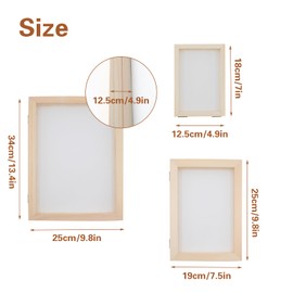 KeaJuidy Pack of 3 Wooden Paper Making Frame, Double Layer Paper Frame, Paper Ladder Frame for DIY Paper Crafts, 3 Sizes