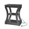 MAHANCRIS End Table with Charging Station, Side Table with USB