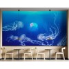 Jellyfish Floating Underwater Wall Mural. Deep Blue Ocean/Aquarium Theme Peel