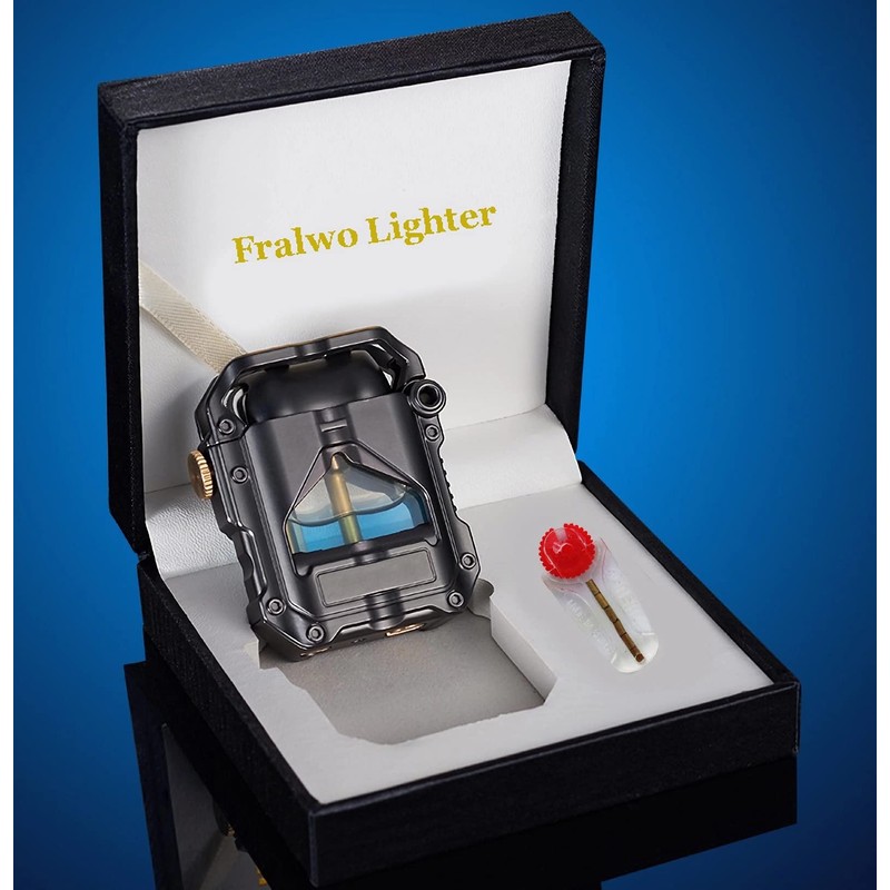Trench Lighter Cool Steampunk Kerosene Lighter with Blue LED Light,
