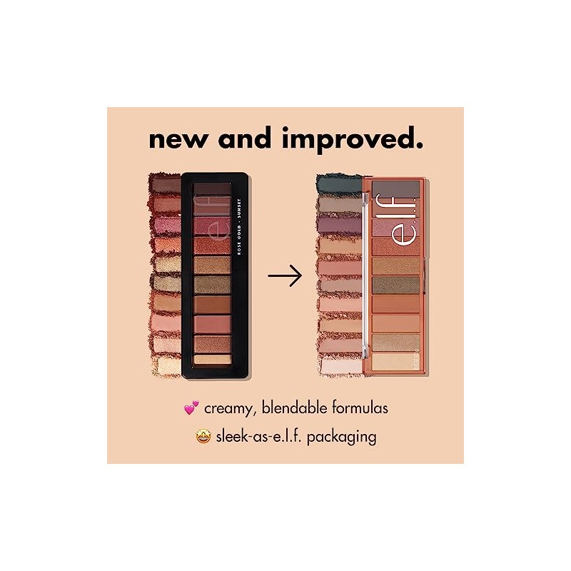 e.l.f. Cosmetics Rose Gold Eyeshadow Palette, Sunset