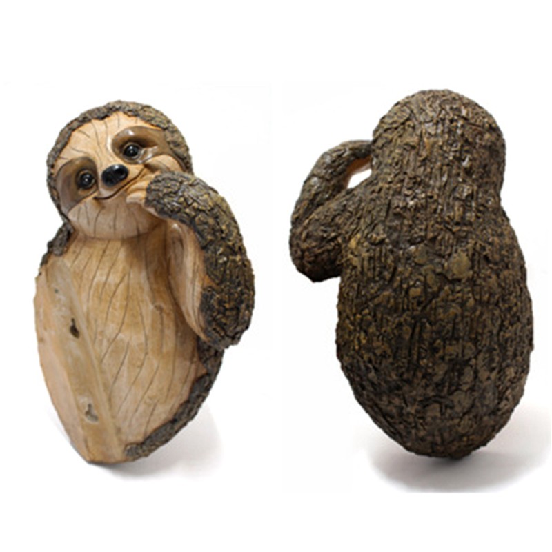 Garden Peeker Sloth Sculptures Lovely Innovative Simulation Resin Waterproof Lasting