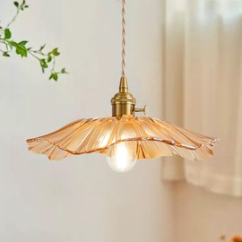 GloMuse Pendant Light Kitchen Island Glass Hanging Light Fixture Folwer Light Pendant Lights Modern Lighting for Bedroom Kitchen Hallway Bathroom Brown Sunflower