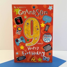For A Special Grandson on your 9th Birthday Card - 7819 CG