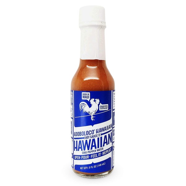 Adoboloco Hot Sauce Hawaiian Chili Pepper Water Sauce - Medium Hot Super Tasty Fiery Chili Pepper Sauce Blend