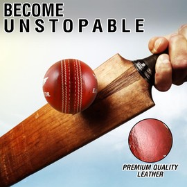 Eagle Pride Premium Hand-Stitched Leather Cricket Balls for Club, Practice, Test, One Day, and T20 Matches – Tanned Leather, Polished County Crown Match Balls, (156g / 5.5oz) (Red, Pack of 2)