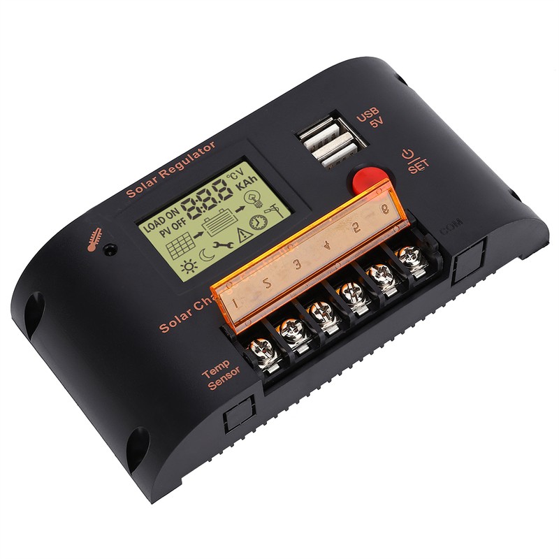 Solar Panel Regulator 20A Adjustable Daylight for 12V Lead Acid