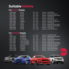 BDFHYK Oxygen Sensor Upstream Downstream O2, Compatible with Lexus GS400 GS430 GX460 GX470 LS400, Compatible with Toyota 4Runner Land Cruiser, 13441, 13631, Replacement 1PCS