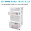Homz Clear Plastic 4 Drawer Medium Home Organization Storage Container