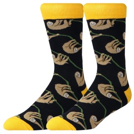 Men's Funny Cozy Dress Cotton Socks for Men Novelty Crazy Crew Socks Size 7-12 (AF-43)