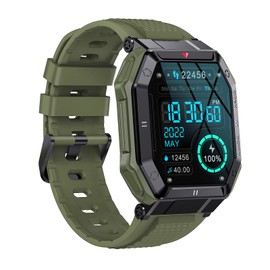 K55 Outdoor Smart Sports Watch 1.85'' IPS Full-Touch Screen Sturdy Body BT Call 24 Sports Modes 20 Days Standby Health Monitor Message Reminder Compatible with Android iOS