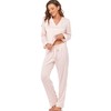 Serenedelicacy Serenedelicacy Women's Satin Pajama Set Long Sleeve Button Down