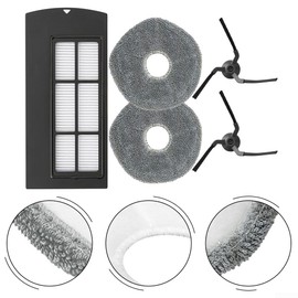 Replacement for Eufy x9 pro Parts: Replace Accessories for Eufy x9 pro Vacuum 2Side Brush 1 Filter 2 Mop Pad
