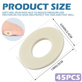 FERCAISH Pack of 45 Corn Plasters Corn Rings Bubble Plasters Corns Callus Pads Friction Protection Reduces Foot and Heel Pain (Ellipsoid)