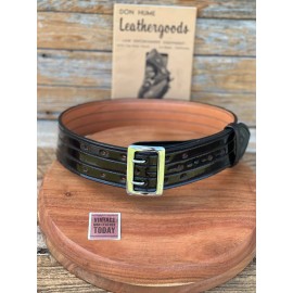 Don Hume BROWN Gloss Clarino Leather 2 1/4 Duty Belt w/ Buckle Sz 32 30.5 36.5