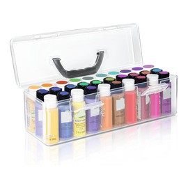 Sknrlko Acrylic Paint Storage Box, 30 Bottle Capacity Acrylic Paint Storage Box for 2 Fluid Ounces Acrylic Paint,Storage Box