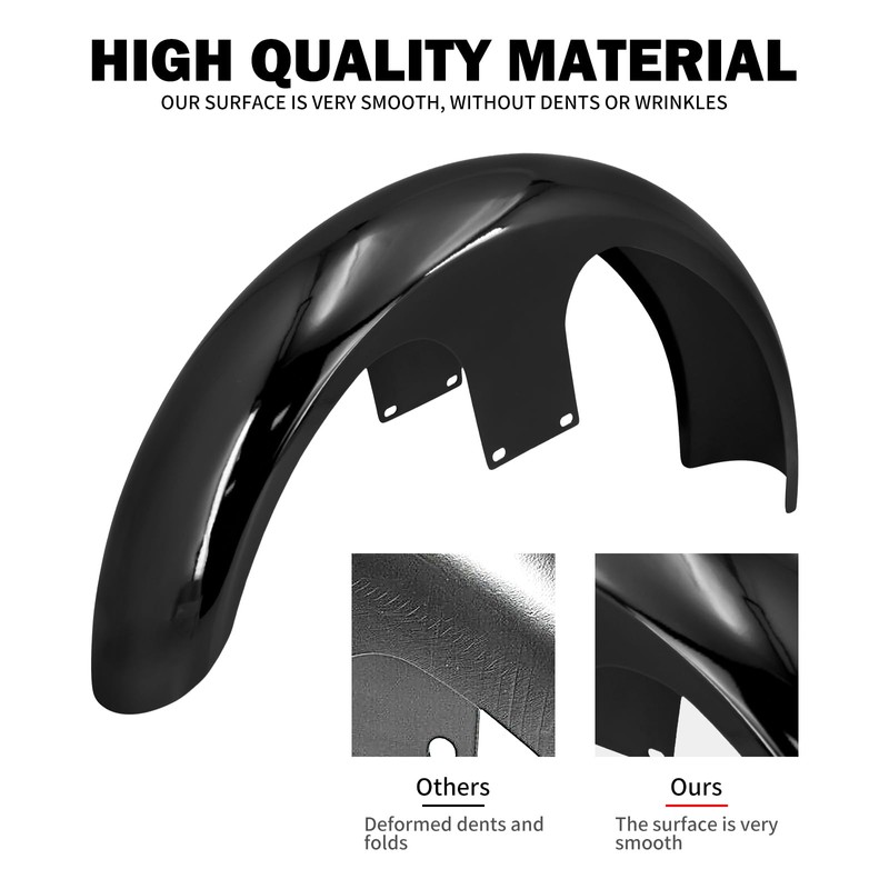 21 inch Front Fender Vivid Black Motorcycle Wrap Mudguard for