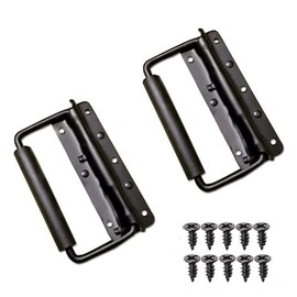 2 Pcs Spring Loaded Case Handle 5.51" Ã 3.15"ï¼ Heavy Duty Black Surface Mount Chest Handle for Flight Case Cabinet Garage Boat (Black ,2pcs)