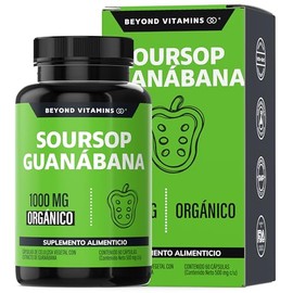Beyond Vitamins | Soursop Guanábana 1000mg | Extracto 100% Orgánico | Alta Concentración 10:1 | Fórmula Precisa - Origen Claro | Cápsulas vegetales VC