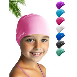 KIDVERSE Children's Waterproof Swimming Cap with Non-Slip Nubs - Swimming Caps for Swimmers with UV Protection - Swimming Cap Girls - Tear-Resistant Swimming Caps in Various Sizes