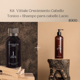 Tonico Vittale Kit 2 Paquete Tónico Y Shampoo Para Cabello Lacio | Unisex | Paso 1 y 2 | Crecimiento Y Fortalecimiento Capilar | Brillo Y Reconstrucción | Control del Frizz | 100% Ingredientes Naturales