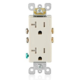 Leviton 20 Amp Decora Tamper-Resistant Duplex Electrical Wall Outlet, T5825, Light Almond