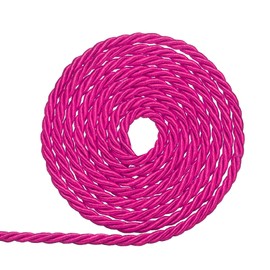 uxcell Twisted Cord Trim, 3mm/11 Yard Trim Cord Rope 3-Ply Polyester Silk Twine Braided Rope for Home Decor Graduation, Rose Red