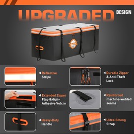 Sailnovo Hitch Cargo Carrier Soft Shell Bag Waterproof 20 Cubic Feet Cargo Bag for Hitch Carrier, PVC Trailer Hitch Storage Bag with 8 Reinforced Straps & Combination Lock & Storage Bag