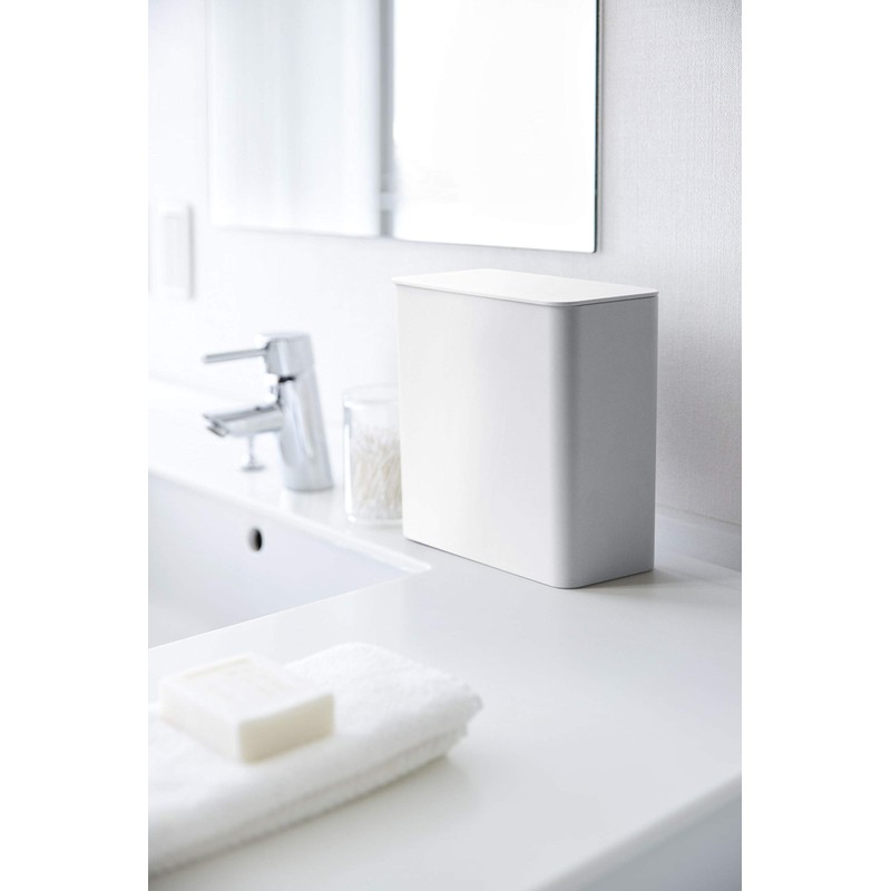 Yamazaki 4268 Magnetic & Sink Door Trash Can, White, Approx.