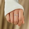 Flongo Cross Rings Heart Ring for Women Girls: Silver Cubic