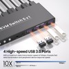 4K@60Hz HDMI KVM Switch 1 Monitor 5 Computers, USB 3.0