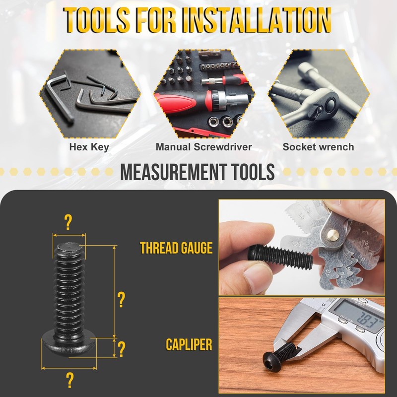 DTGN 75Pcs M3-0.5x30/35/40/45/50mm Button Head Socket Cap Screws - Carbon