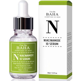 Cos De BAHA 10% Niacinamide Serum 1oz with Zinc 1% & Hyaluronic Acid & Allantoin for Facial - Dark Spot Corrector for Face + Pore Reducer Fade Cream +