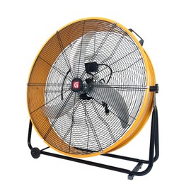 EcoExplorer 24" Heavy Duty High Velocity Drum Fan, 4925 CFM 3-Speed Adjustable Floor Fan With 360° Tilt, Portable Air Circulator for Warehouse, Garage, Basement