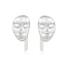 Silver Mask Face Tassel Earrings Statement Dangle Earrings for Women