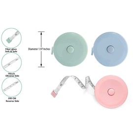 3 Pack Soft Sewing Tape Measure for Body Measuring,79 Inches Mini Measurement Tape,Premium Retractable Fabric and Cloth Tape Measure, Handy, Compact and Easy to Read (Pink Blue Green)