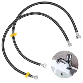 DRELD 2-Pack Stainless Steel Braided Flexible Hoses, G1/2" to G1/2" Reinforced Tap Connectors Hose for Shower, Toilet Bowl, Sink & Mixer Taps - 80cm Pipe Fittings