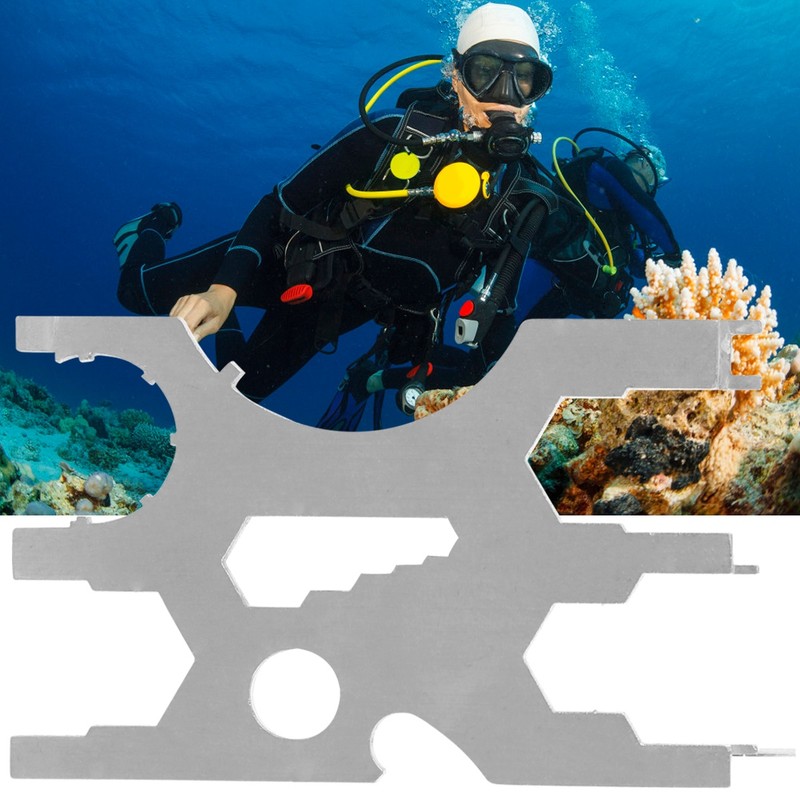 Stainless Steel Underwater Multifunction Tool Diving Regulator Kit Credit Card