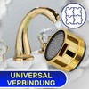 Aerator for taps with connection M24. Made of gold-plated brass.