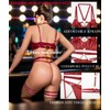 Aucute 6-teiliges Strappy Sexy Dessous für Frauen Bügel Push Up