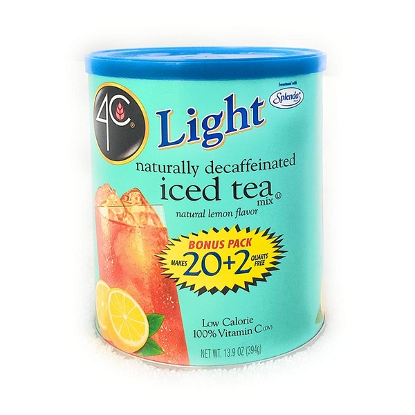 4C Light Decaffeinated Iced Tea Mix Natural Lemon Flavor