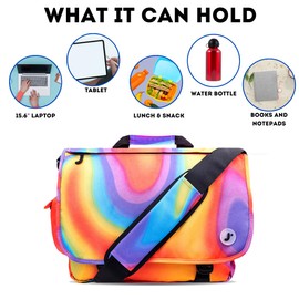 J World New York Thomas Laptop Messenger Bag for Women. Kids Computer Bookbag, Heat