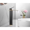Bathroom Vessel Faucet Black Gold Waterfall One Hole Bowl Sink
