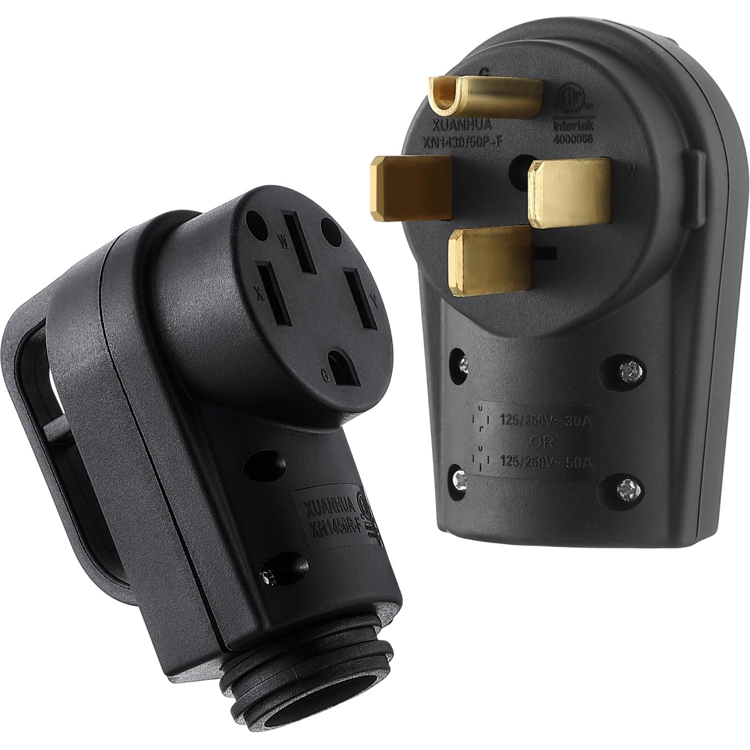 Kanayu 50 Amp RV Male and Female Plug Set 14-50P and 14-50R Receptable ...
