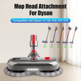 E.LUO Electric Mop Head for Dyson V7/V8/V10/V11 with 6 Pads & White Dust Light