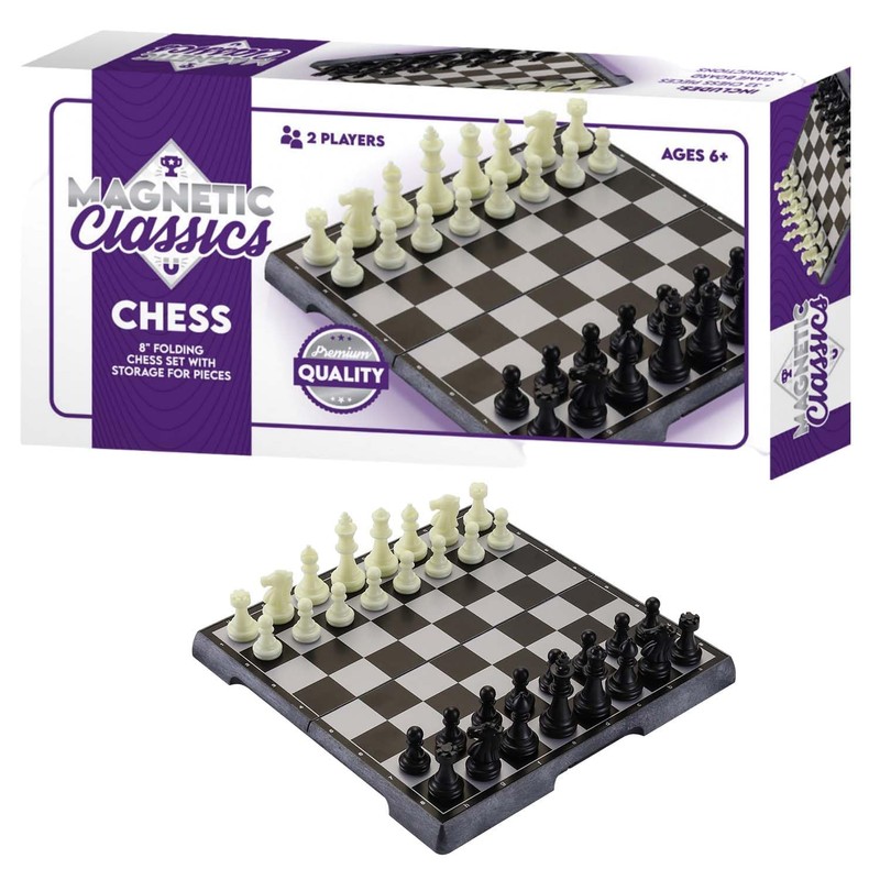 Tradeopia Magnetic Classics Board Game Combo - 8" Classic Chess