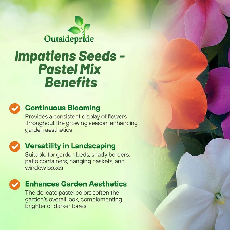 Outsidepride Xtreme Pastel Mix Impatiens Flower Seeds - 75 Pcs