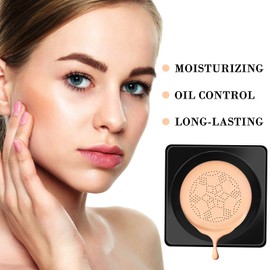 Boobeen Mushroom Head Foundation Air Cushion BB Cream Moisturizing Concealer CC Cream Liquid Foundation Full Coverage Makeup Long Lasting and Waterproof (Natural)