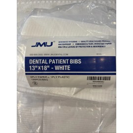 JMU Dental Patient Bibs 2+1 Ply Medical Tattoo Towels Disposable 13"x18" Bib