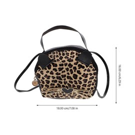 SOIMISS 2pcs Small Cross Body Bag, Cute Backpack One Strap Backpack, PU Leather Shoulder Bag for Women Leopard Handbag, Brown